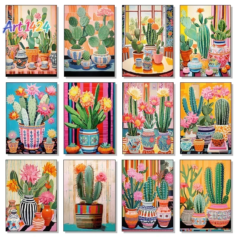 Vintage Mexican Cactus Flower Art Botanical Artwork Posters Print Canvas Painting Wall Art HD Picture For Living Room Home Decor