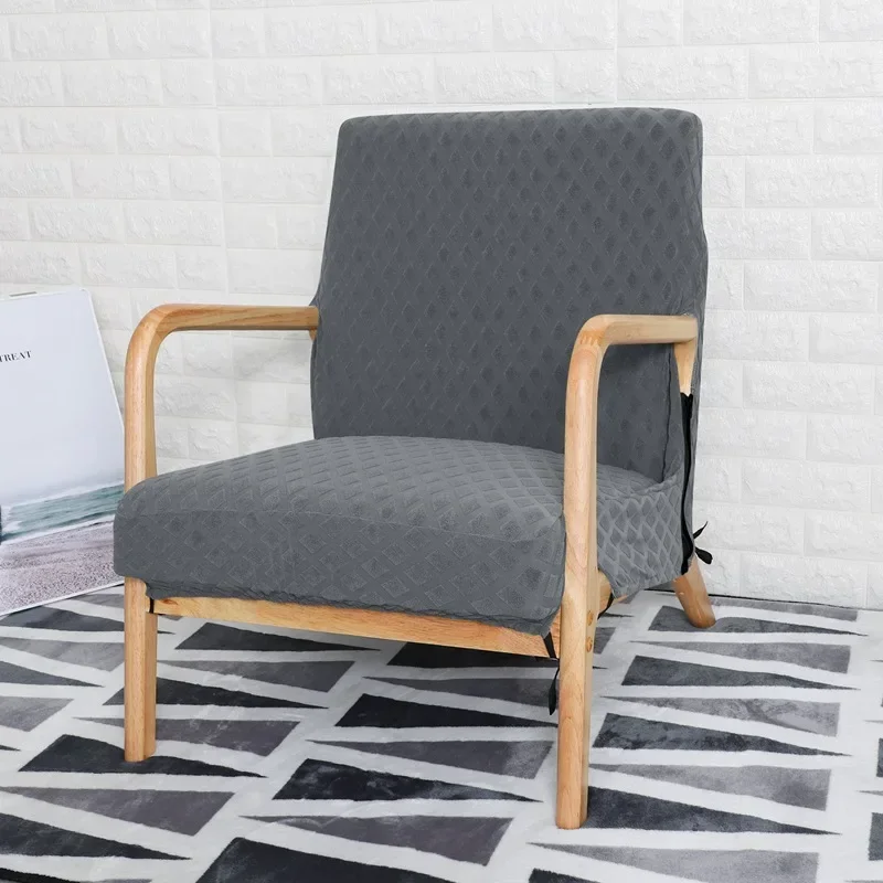 Waterproof Solid Color Jacquard Armchair Cover Removable Washable Stretch Chair Furniture Protector Office Chair Funda De Sillón