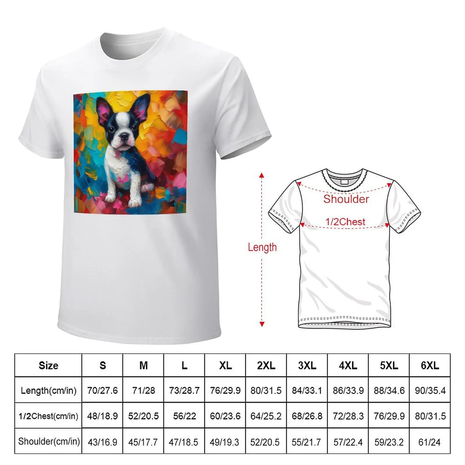 Boston Terrier Masterpiece T-shirt graphics tees summer clothes mens champion t shirts