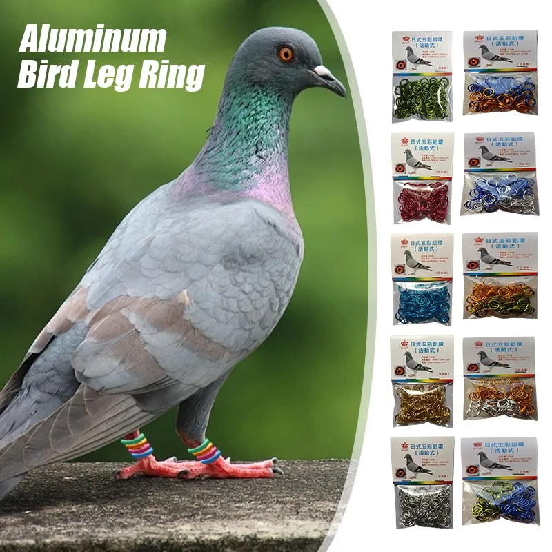 100PCS/Set Pigeon Foot Rings Chick Bird Foot Bands Aluminum Identify Leg Rings for Quails Pigeons Clip Rings Bird Appliances
