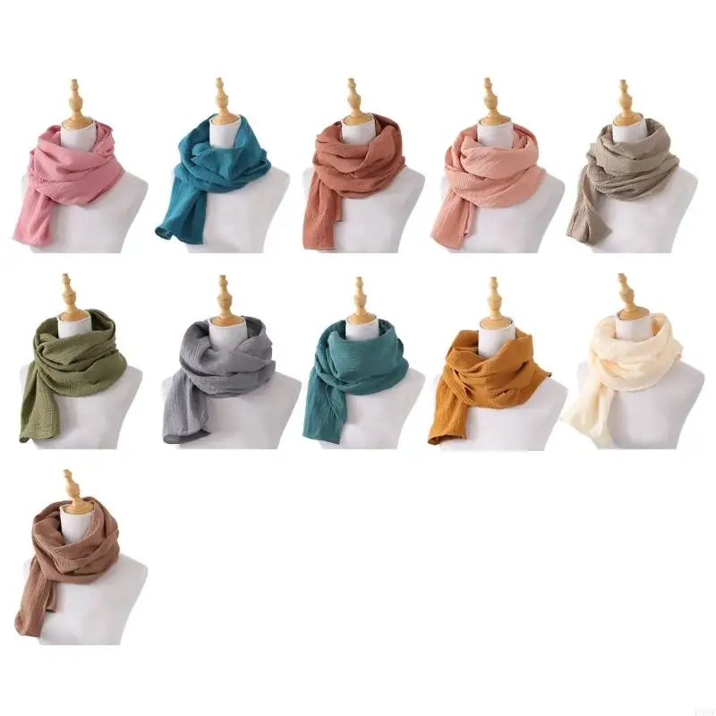 

Multipurpose Cotton Muslin Shawl 2-Layer Headwrap Scarf Comfortable Breastfeeding Cloth Nursing Cover Shoulder Shawl