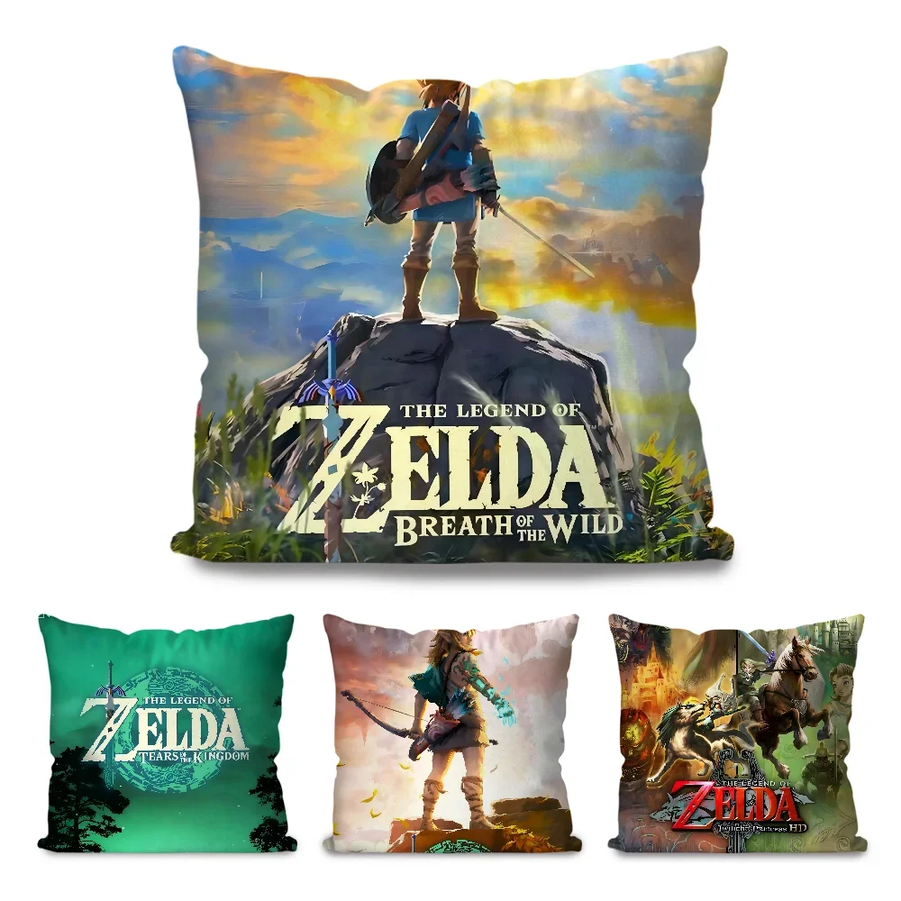 1PC Game The L-legend Of Zelda Pillow Case Cartoon Sofa Decorative Home Double-sided Printing Short Plush Cute Cushion Cover