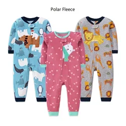 Infant Baby Boy Clothes Spring Autumn Long Sleeve Romper Polar Fleece Warm Overalls Toddler Kids Pajamas Baby Girls Jumpsuit