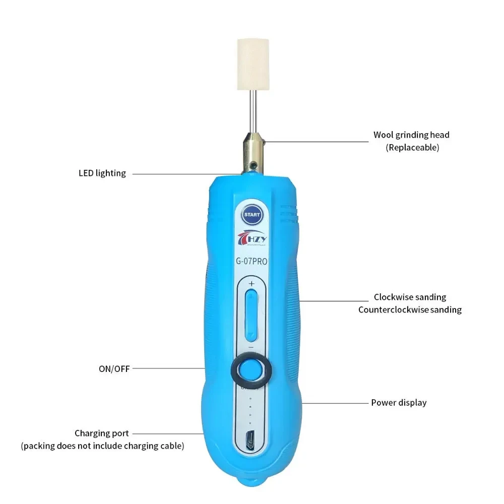 HZY G-07Pro Electric OCA Glue Remover 3-speed Adjustable Polishing Cutting Machine For Samsung Curved Screen Separation Tool