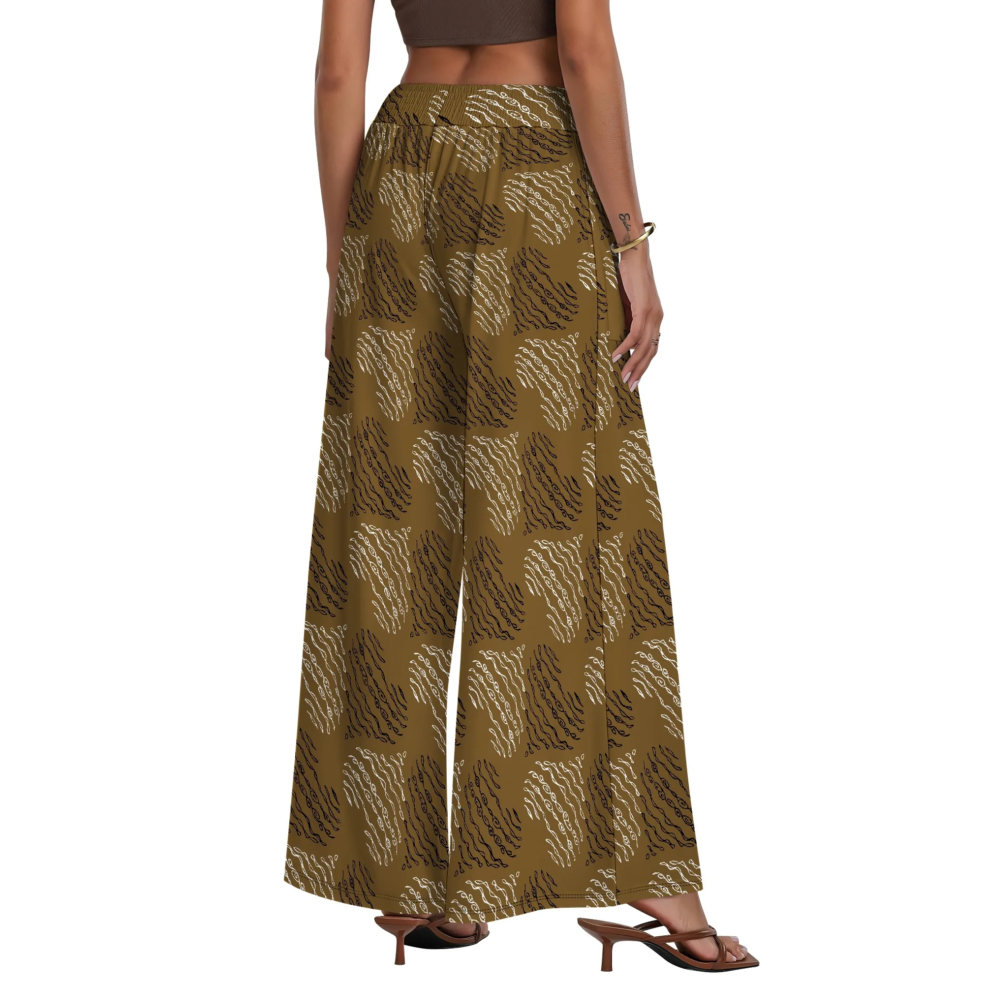 Women's Wide Leg Pants with Pockets All Seasons Casual Comfort LOVE Pattern for Music Festival, Anniversary
