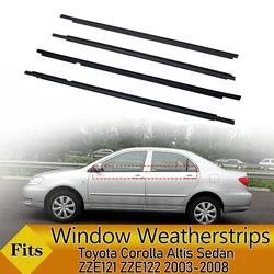 4PCS Car Outer Door Seal Windows Rubber Weatherstrip For Toyota Corolla Altis 4 door Sedan ZZE121 ZZE122 2003-2008
