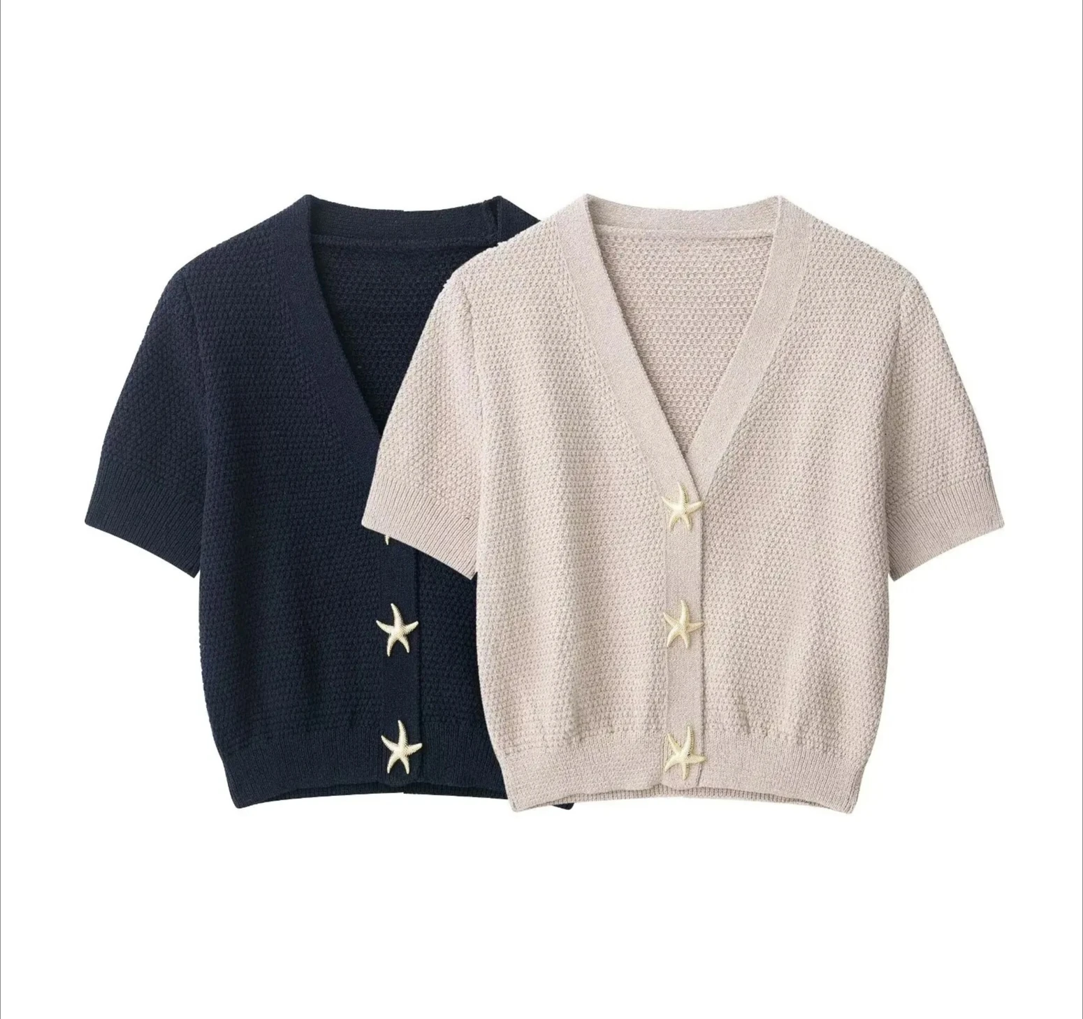 

New Women's Clothing Style Simple Sweet Versatile Solid Color Knitted Cardigan Top