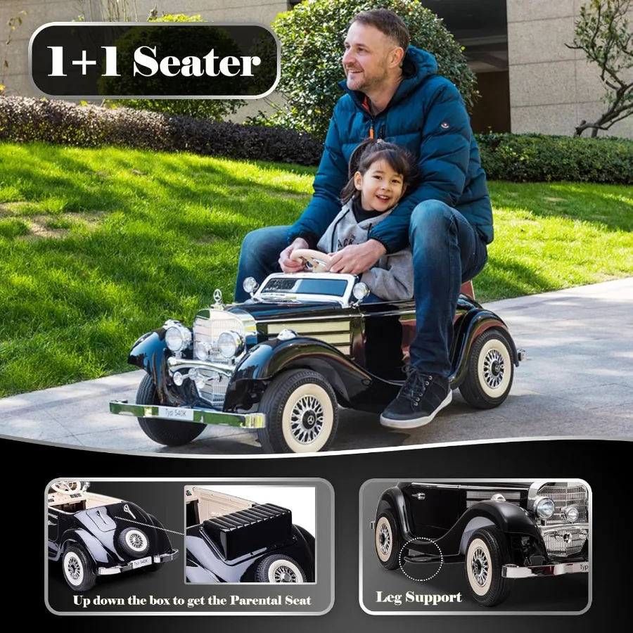 Coche para niños con control remoto Compatible con Mercedes Benz 12V 14Ah Vehículos eléctricos Ruedas Carga máxima para padres e hijos 220Ibs R