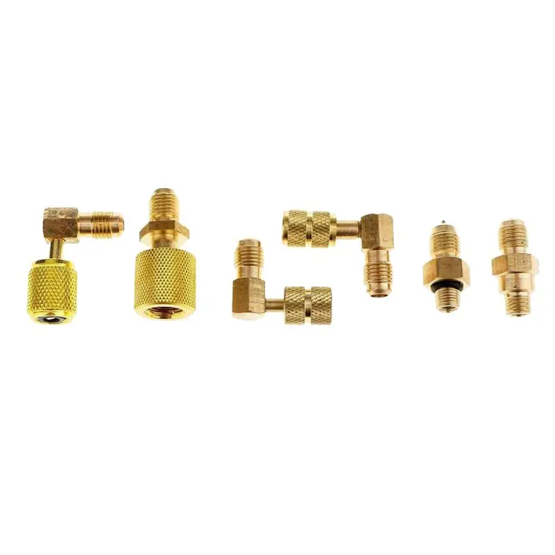A65P-8Pcs Car Air Conditioner Refrigeration Hose Set Air Condition Filling Kit Air Conditioning Adaptor CT-138 Converting Adapte