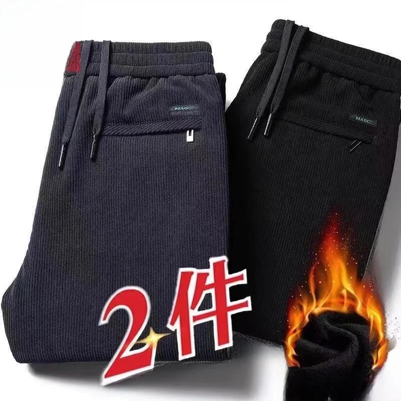 

Women's Outdoor Workwear Corduroy Pants High Waist Straight Leg Zipper Closure Thickened Polyester Fiber Autumn Winter Sporty