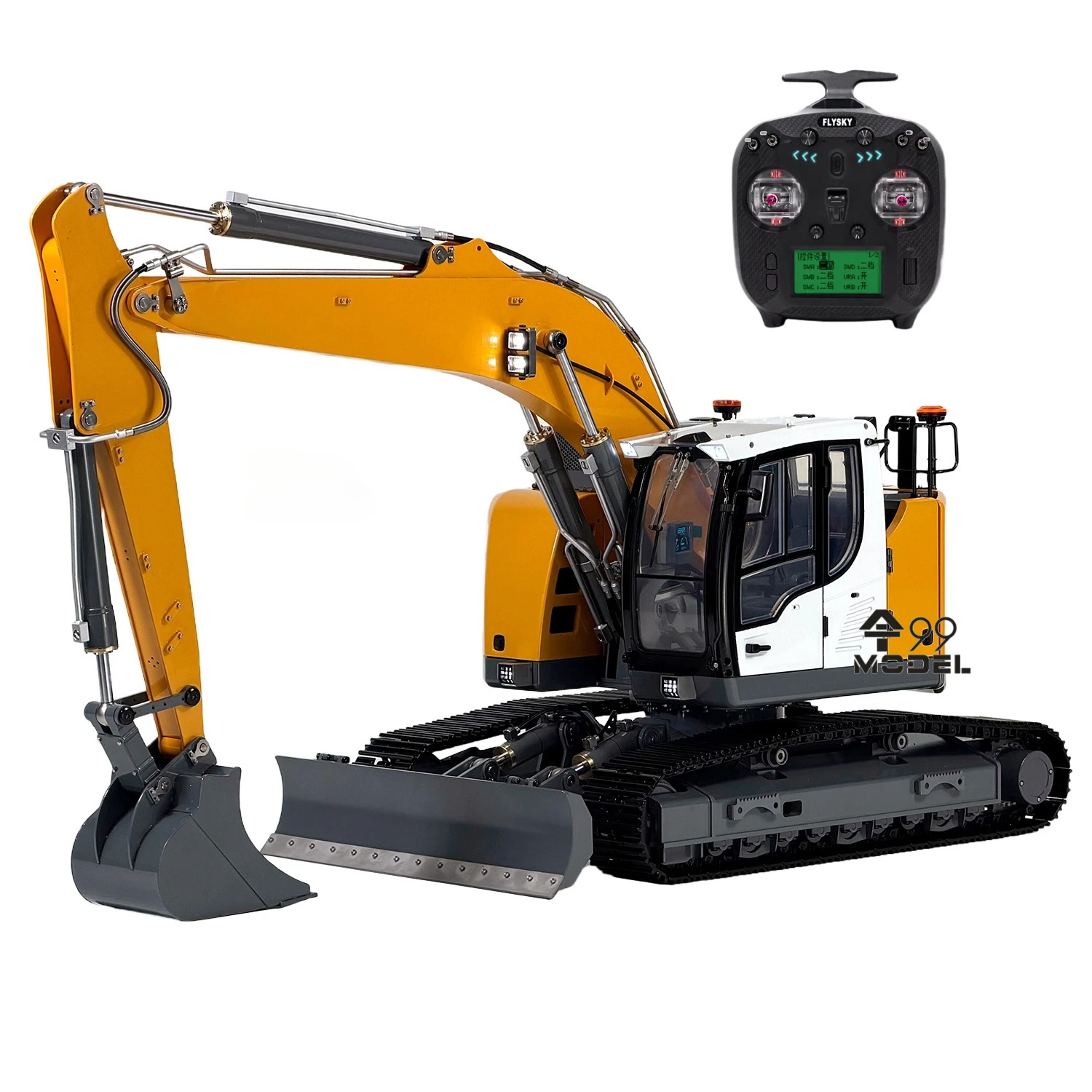 926 Hydraulic RC Excavator 1/14 Double Pump Tracked Excavator Metal Model with Lights and Sound System RC Truck Toy R926