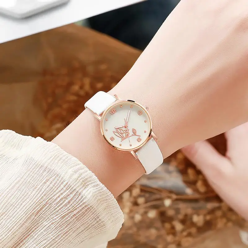 

New Women's Watch Butterfly Simple Compact Casual Leather Belt Quartz Wristwatch In Stock