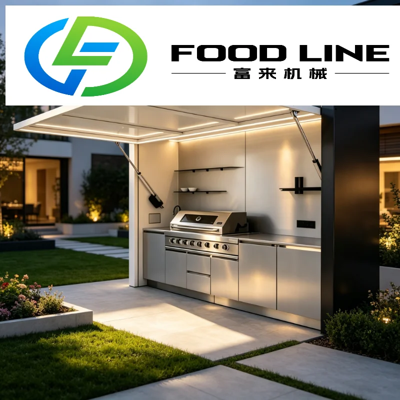 Custom Outdoor Cooking Station with Weather Resistant Pergola Durable Stainless Steel BBQ Grill and Pizza Oven