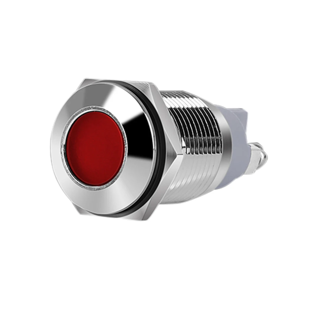 ABILKEEN 10PCS 16MM Metal Indicator Light AC/DC 3-6V 12-24V 110V 220V Flat/Domed Head LED Signal Pilot Lamp 2Pin Screw Terminal
