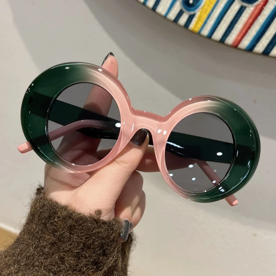 Relen 1Pc 女性と男性のファッションメガネセット、新モデル、ラウンドフレーム、トレンディ、パーソナライズ、スタイリッシュ、ファのための多用途