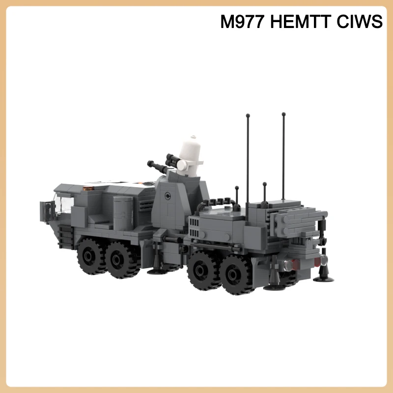 WW II Military Vehicle US Ground-based Phalanx CIWS HEMTT Truck M977 MOC Building Block Technology Model Kid Bricks Toys Gift