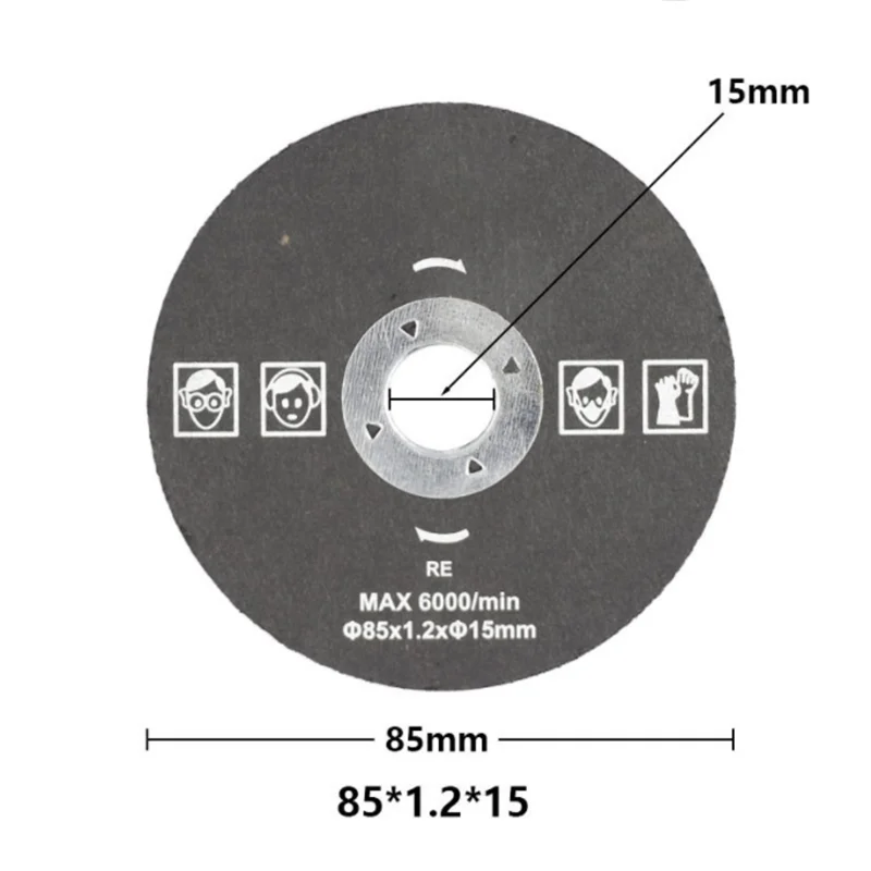 Abrasive Wheel Saw Blade, Circular Saw Blade para corte e moagem de metais, Discos de corte de rodas, Ferramentas abrasivas, 85mm