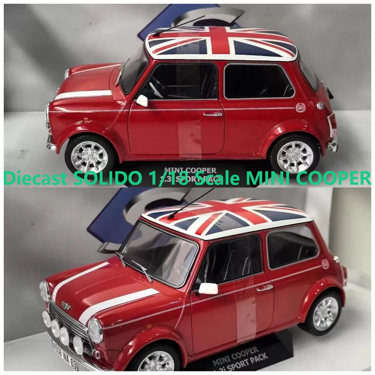 Diecast SOLIDO 1/18 Scale MINI COOPER SPORT Front Wheel Steering 35 Alloy Car Model