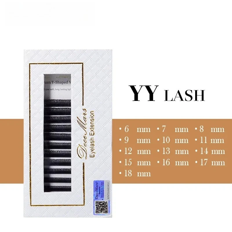 YY Eyelash Extension: Natural Thickening, 6mm-18mm Length, Black
