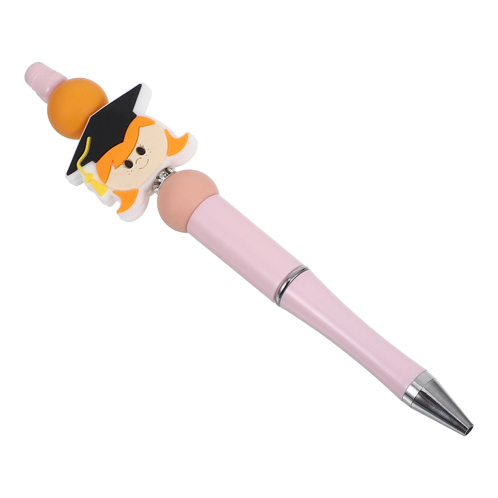 

Beaded Ballpoint Beaded Pen Kit Graduation Cap Design Comfortable Grip Smooth Writing Student Present Pink Fancy Pens