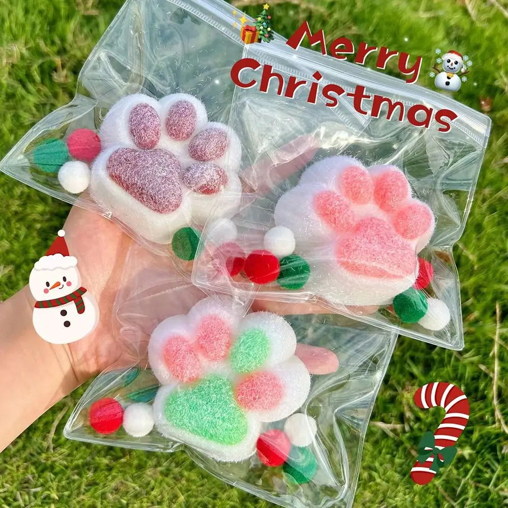 Novelty Squishy Squeeze Toy Slow Rebound Cat Paw Stretch Toys Bag Squeeze Decompression Toy Christmas Gift for Adult Kids