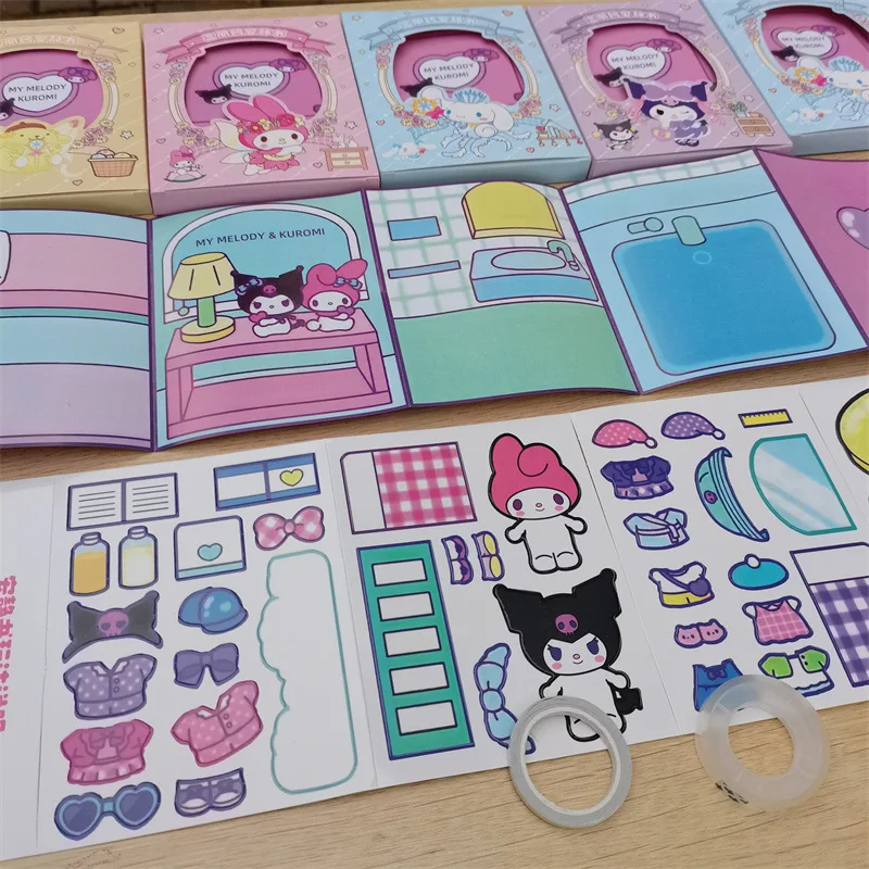 Niedlichen Sanrio Pochacco ruhiges Buch Anime meine Melodie Cartoon Kulomi Hallo Kitty Aufkleber Spiele lustiges Geschenk Dekomprimieren DIY Kinderspiel zeug