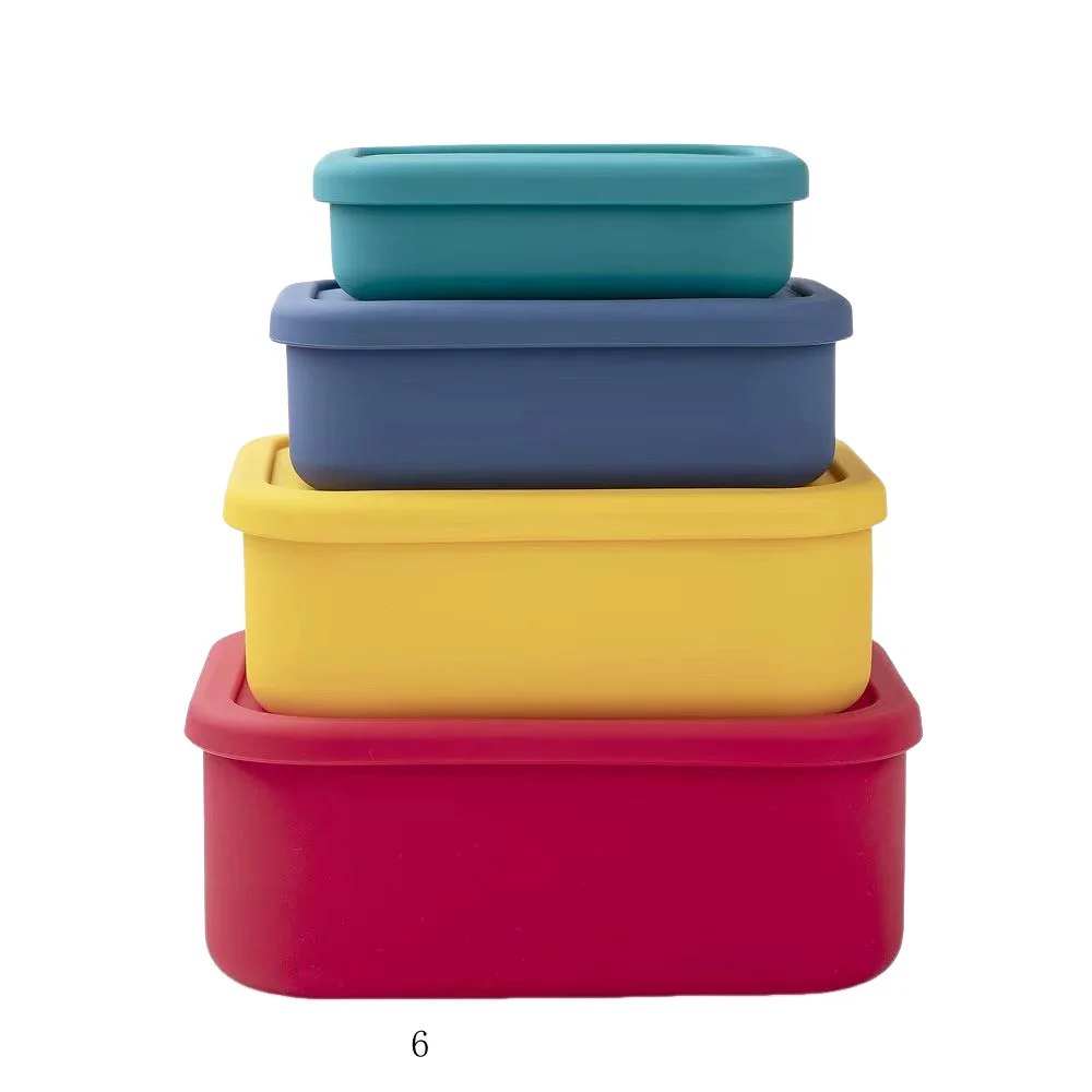 Beadsnice 1set/lot Silicone Lunch Boxes Fruit Lunch Container Refrigerator Fresh-Keeping Storage Box Picnic Outdoor Bento Box