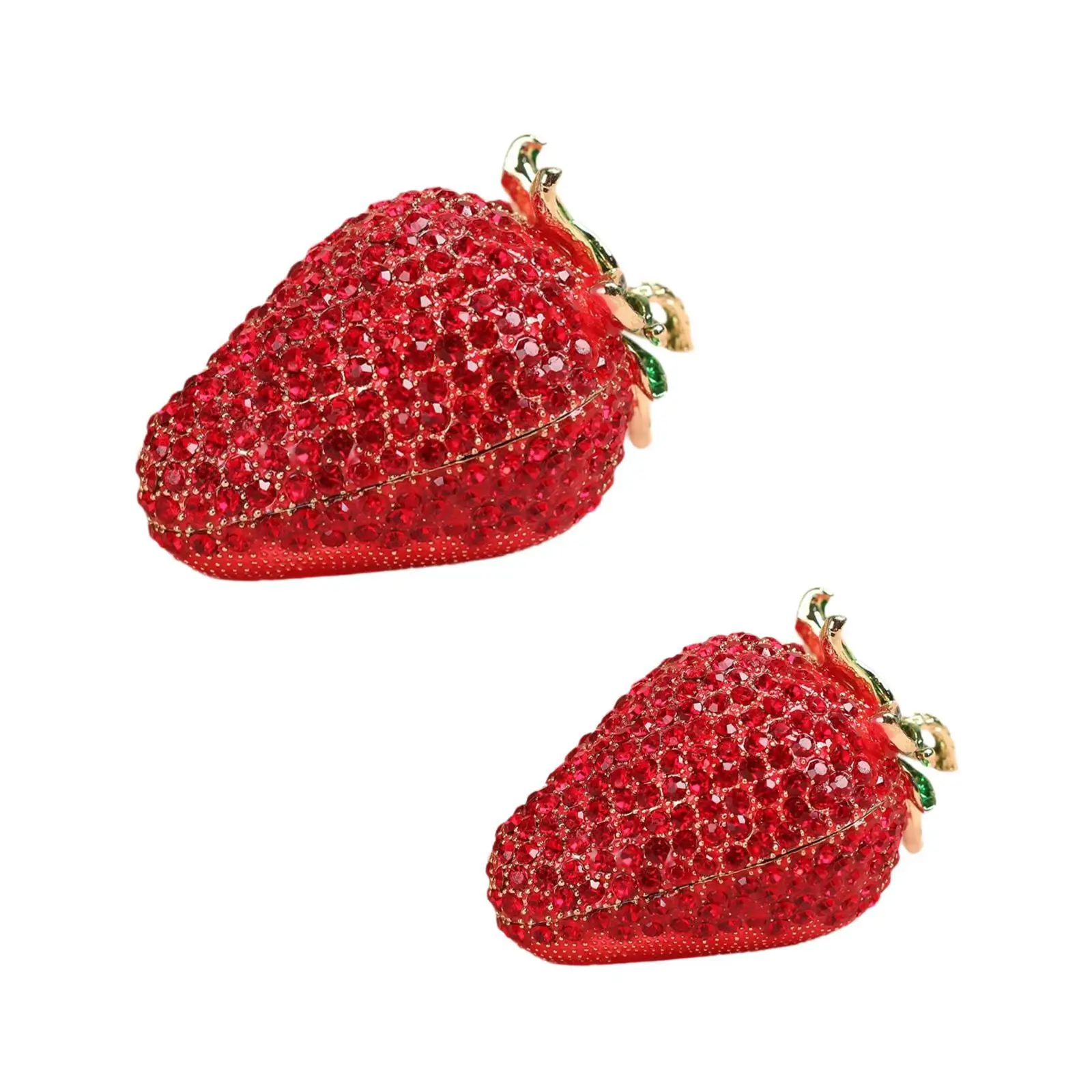 Strawberry Trinket Box Metal Jewelry Storage Case for Pendant Charms Rings