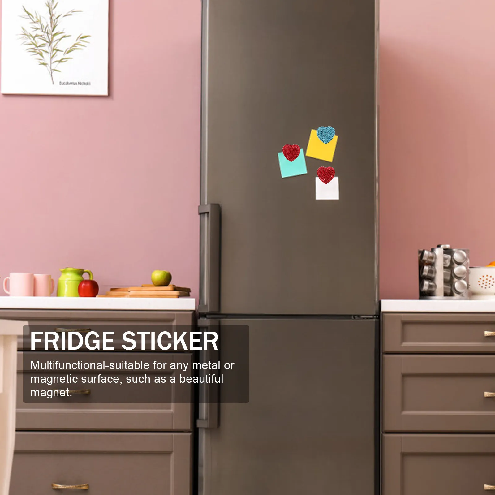 2 PCS Heart Pattern Magnet Decorative Fridge Magnets Aesthetic Sticker Creative Refrigerator Home