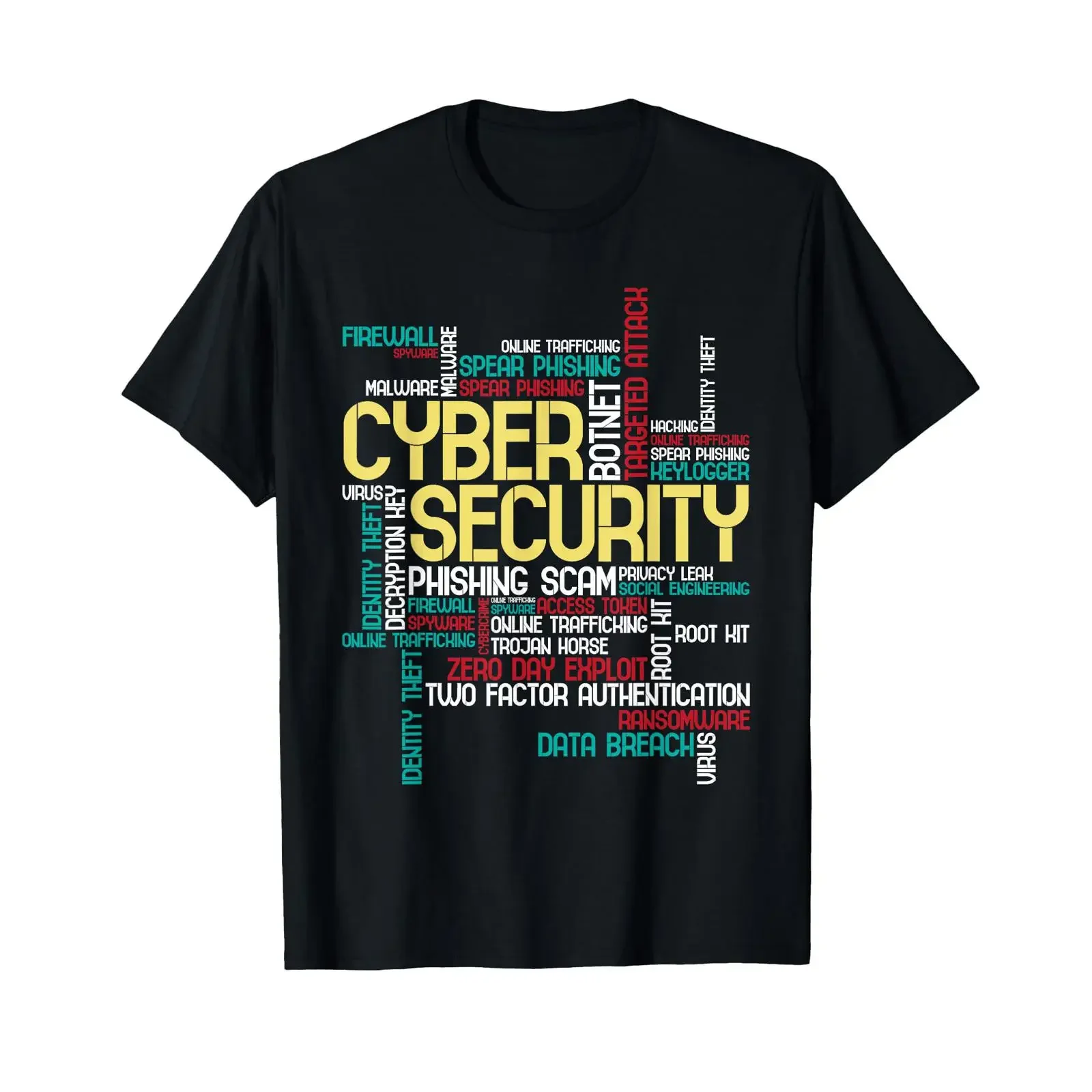 T-shirt noir vintage pour hacker de la sécurité cybersécuritaire, analyseur informatique, programmeur informatique, streetwear confortable, graphique élégant