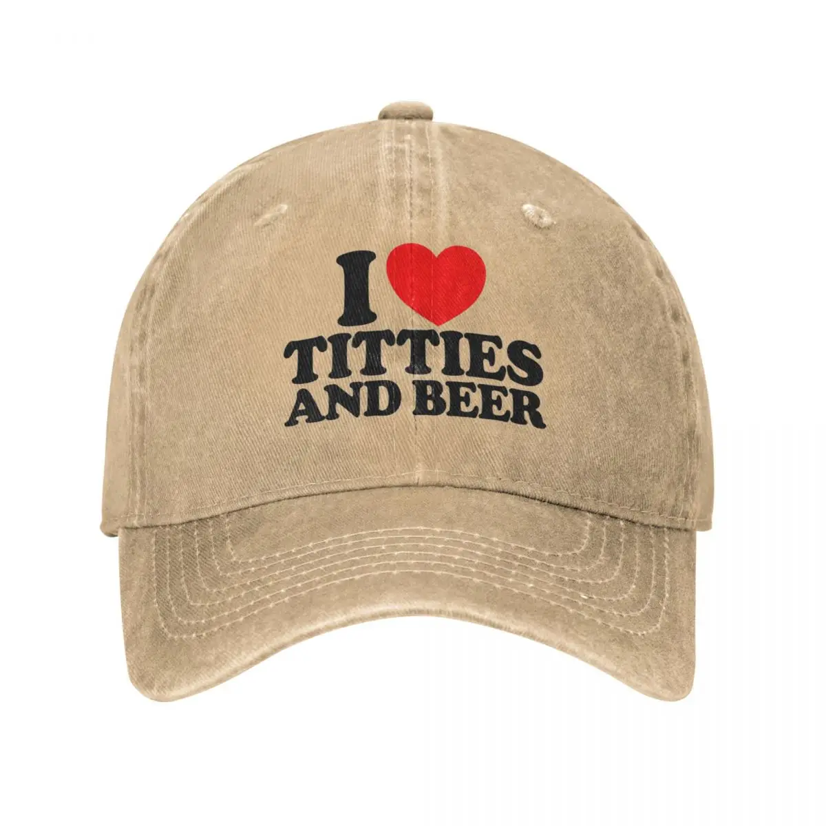 I Love Titties And Beer Baseball Cap Hippie Breathable Washed Trucker Hat Unisex-Teens Fitted Retro Custom Logo Snapback Cap