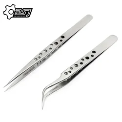 Electronics Industrial Tweezers Anti-static Curved Straight Tip Precision Stainless Forceps Phone Repair Hand Tools Sets