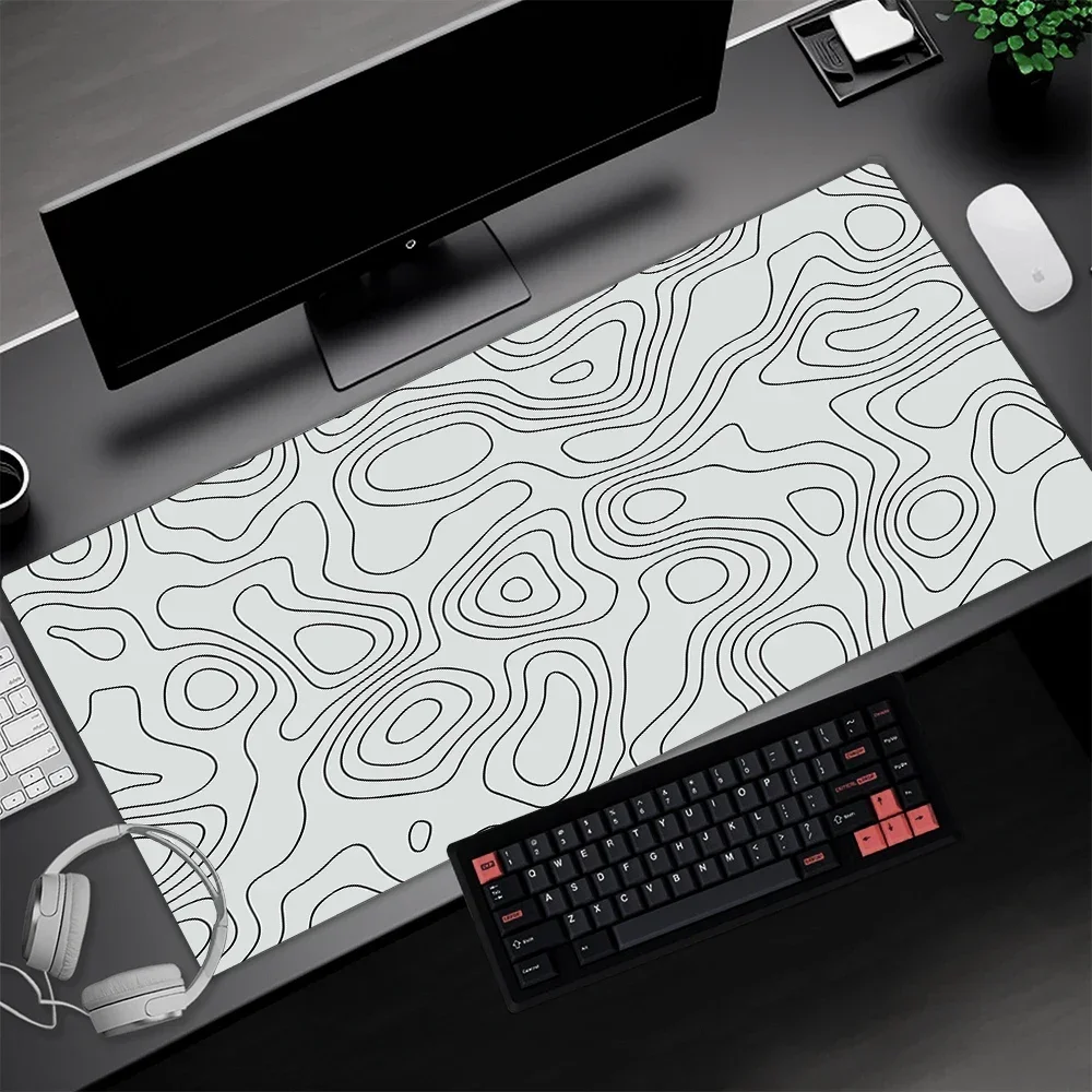 Topographic Desk Mat White Extra Large Mousepad 5mm 1200 Office Accessories Mouse Pad Xxxl Laptops Carpet 550mm Keyboard Gamer