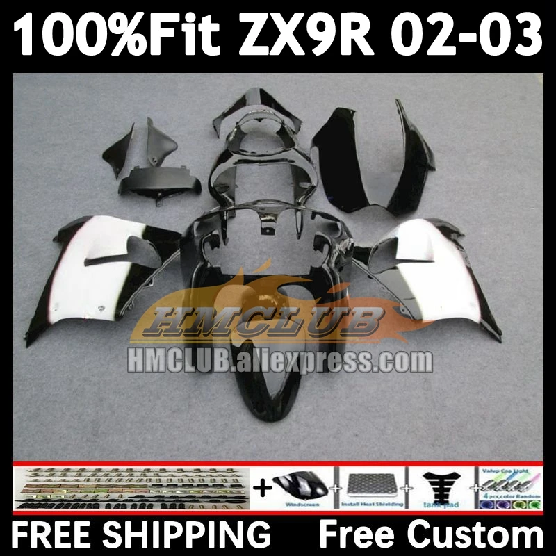 Injection Body For KAWASAKI NINJA ZX 900 9R 9 R 2002 2003 166No.19 ZX900 ZX-9R ZX9 R 900CC ZX9R 02 black west 03 OEM Fairings