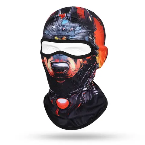 Ny 3D Katt Hund Tiger Söt Djur Balaklava, Motorcykel Motocross Mössa Hjälmfoder, Biker Halsvärmare Ansiktsmössa, Cykelhuvudbonad, 10 best sales huvudbonad - №7