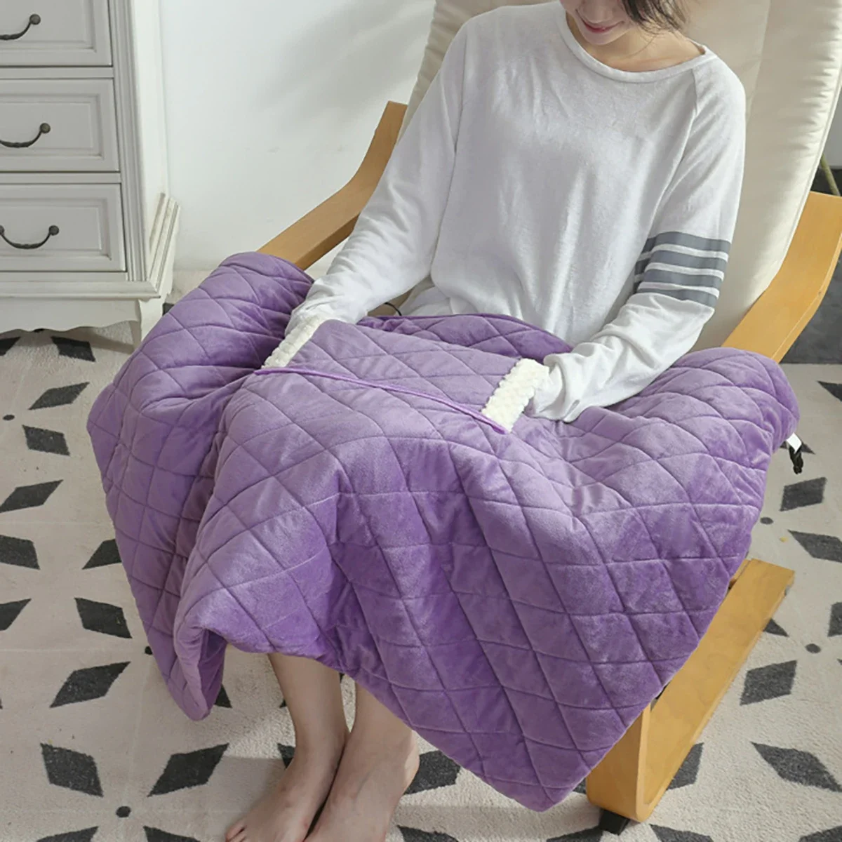 

1 шт., одеяло с электрическим обогревателем, беспроводное одеяло с подогревом USB, моющееся, безопасное, быстрое нагревательное одеяло, шаль с карманом для семьи и сна