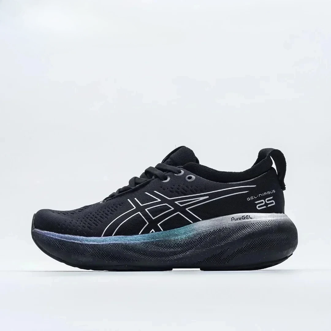 Asics Nimbus 25 Herren-Laufschuhe, niedrig geschnitten, rutschfest, atmungsaktiv, leicht, Sneaker, Unisex