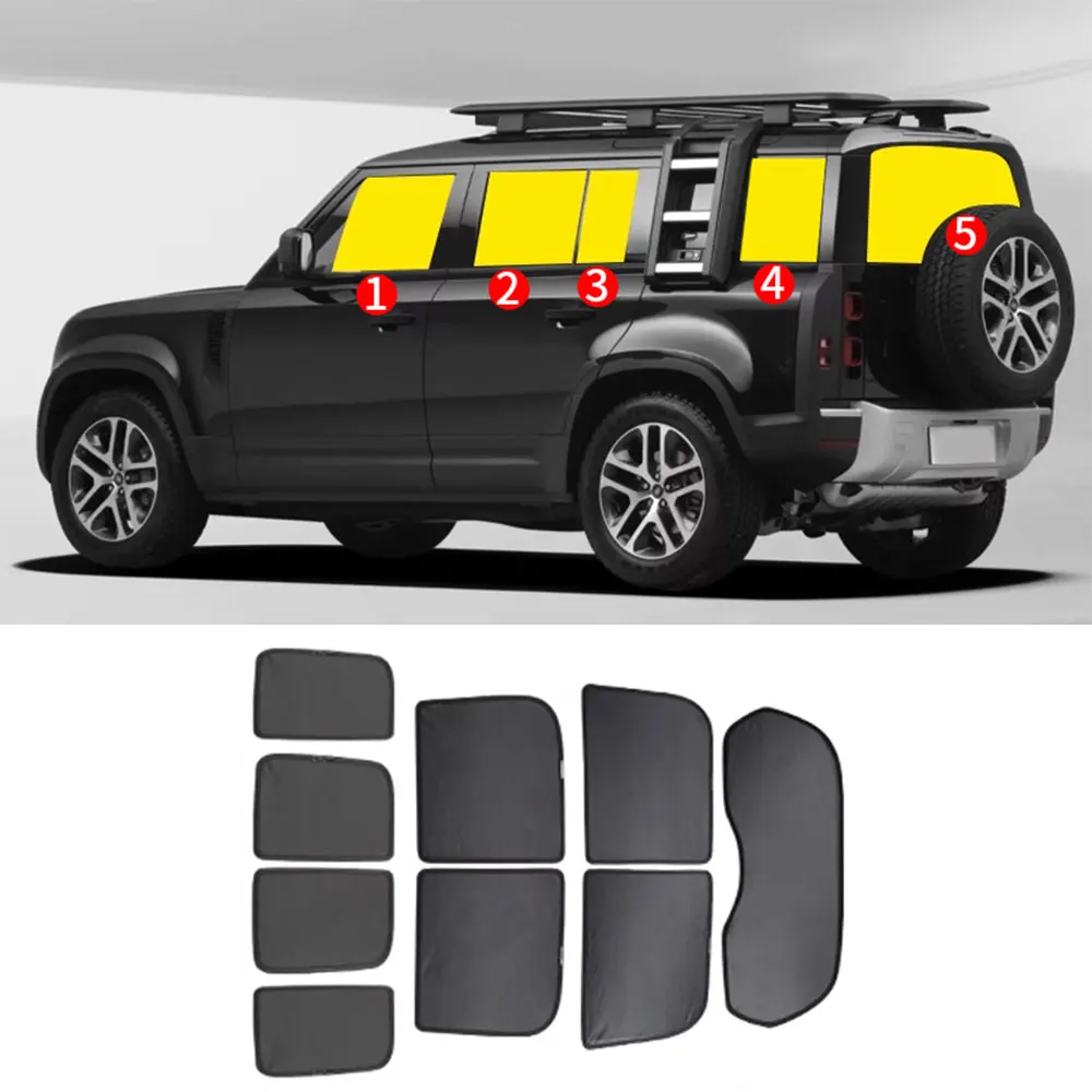 

2020-2025 подходит для версии Defender 110, оснащенных оконными солнцезащитными козырьками, теплоизоляционными средствами от комаров.