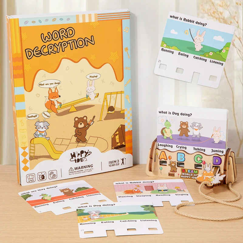 Early learning English learning tools, vocabulary memorization toys, toys for developing children's logic and focus skills