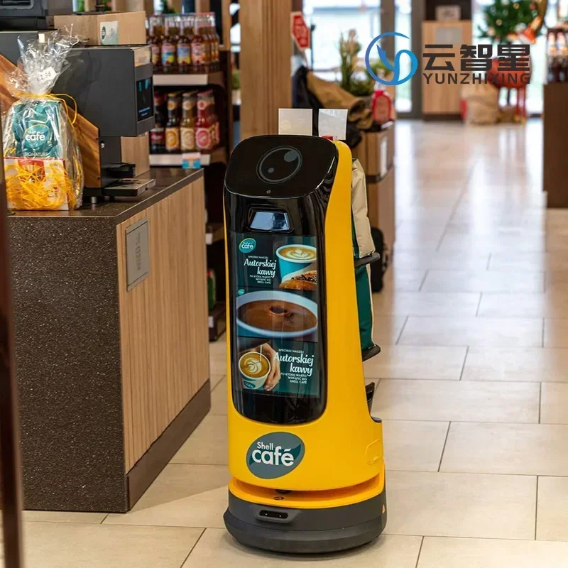 New CustomCustom Hotel Restaurant Intelligent Unmanned Food Delivery Robot Welcome And Lead Advertising Restaurant Robot