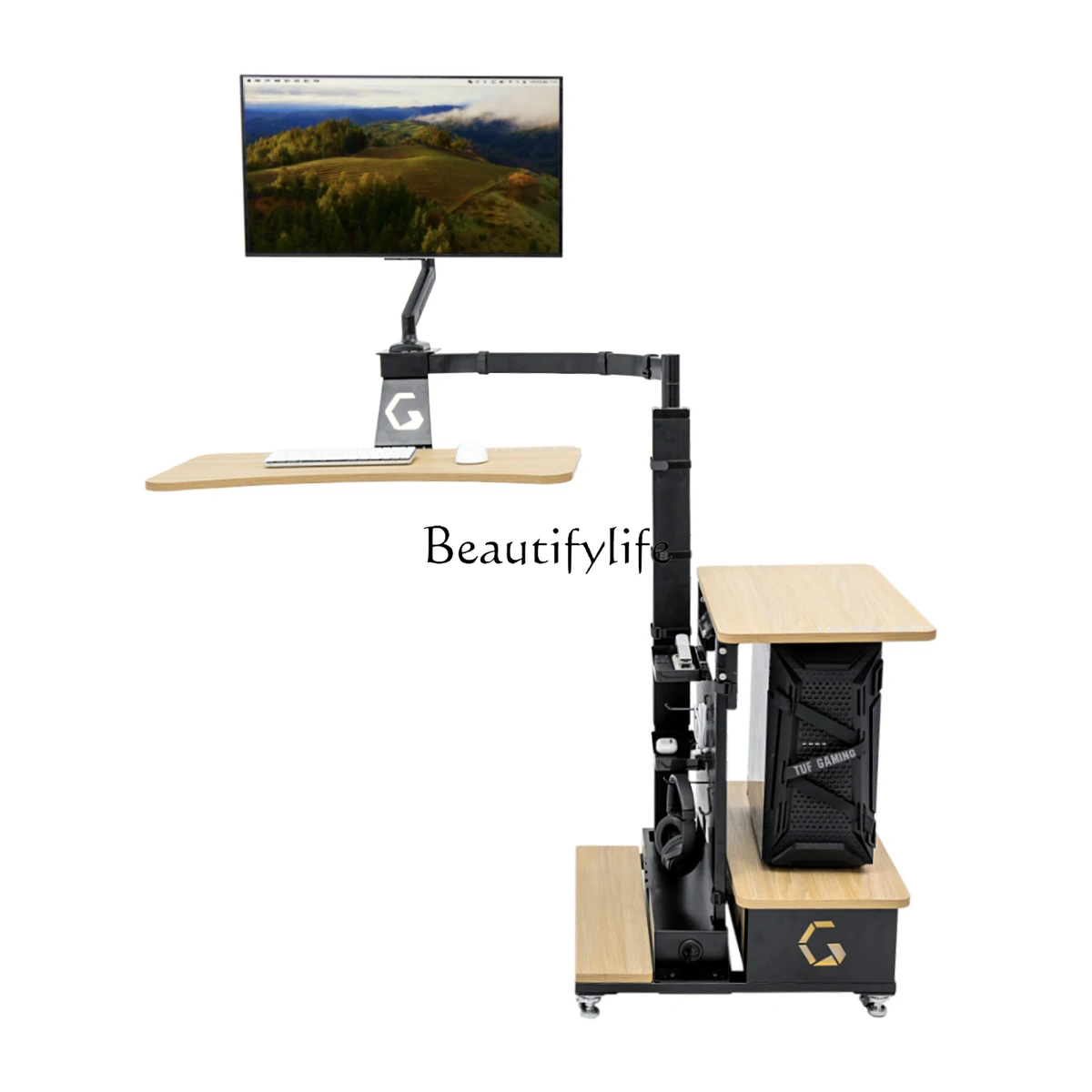 

Multifunctional Electric Suspension Lifting Table Monitor Stand Computer Table and Chair Set Household Lifting