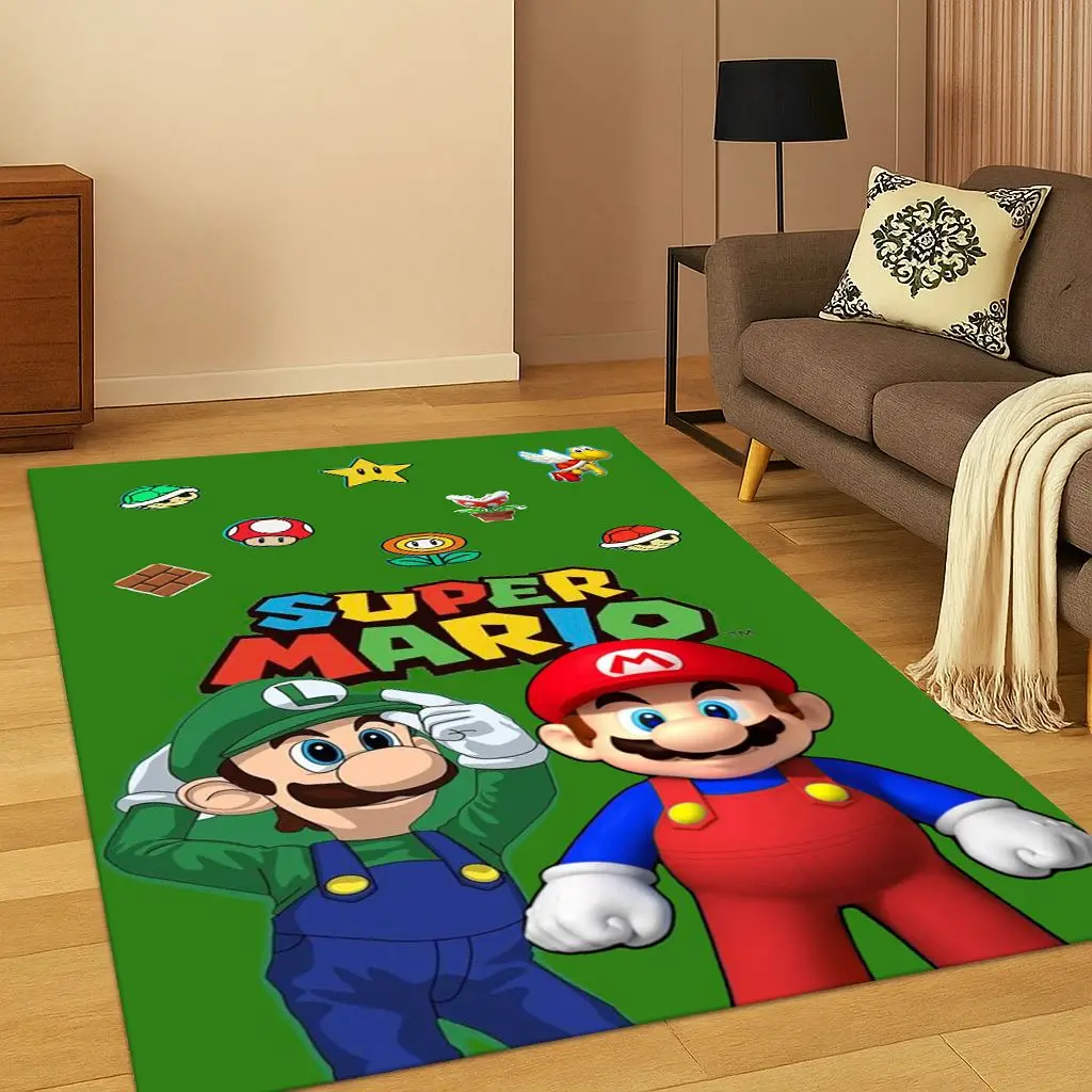 

3D Super Mario Bros Cartoon Cute Child Carpet Rug for Playroom Living Room Bedroom Doormat Decor,Non-slip Game Floor Mat Gift