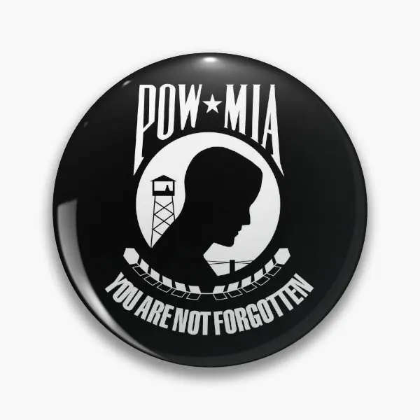 Pow Mia  Soft Button Pin Fashion Cute Gift Lover Clothes Creative Decor Jewelry Brooch Badge Women Funny Metal Collar Lapel Pin