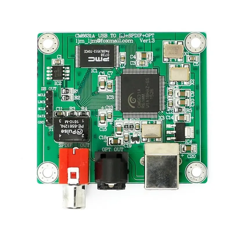 

AA08-CM6631A USB-SPDIF Коаксиальный оптический 24/192 24-битный модуль преобразования звуковой карты 192 кГц ЦАП