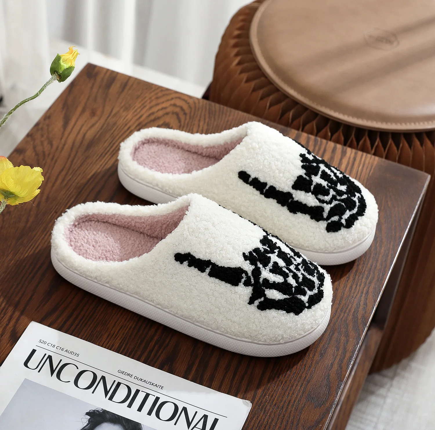 منزل غامض النعال الرجال الذكور شبح الوجه الأزرق عين الشر أحذية المنزل أفخم شتاء دافئ ارضيات داخلية عدم الانزلاق النساء الإناث هالوين #6