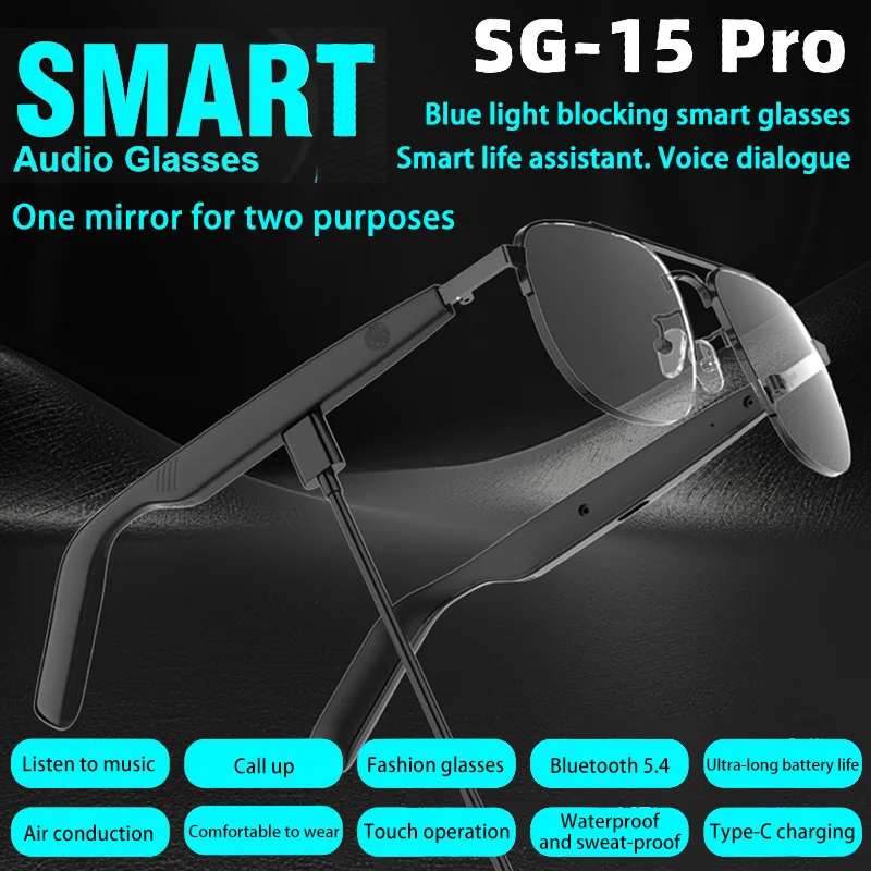 

2026 Popular Bluetooth Glasses SG-15pro Intelligent Voice Assistant For Listening To Music And Making Phone Calls Sunglasses