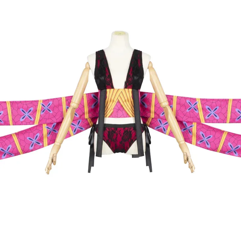 Disfraz de Cosplay de Demon Daki, calcetín, Anime Kimetsu No Yaiba, tocado verde, rango superior, arco del distrito de entretenimiento seis