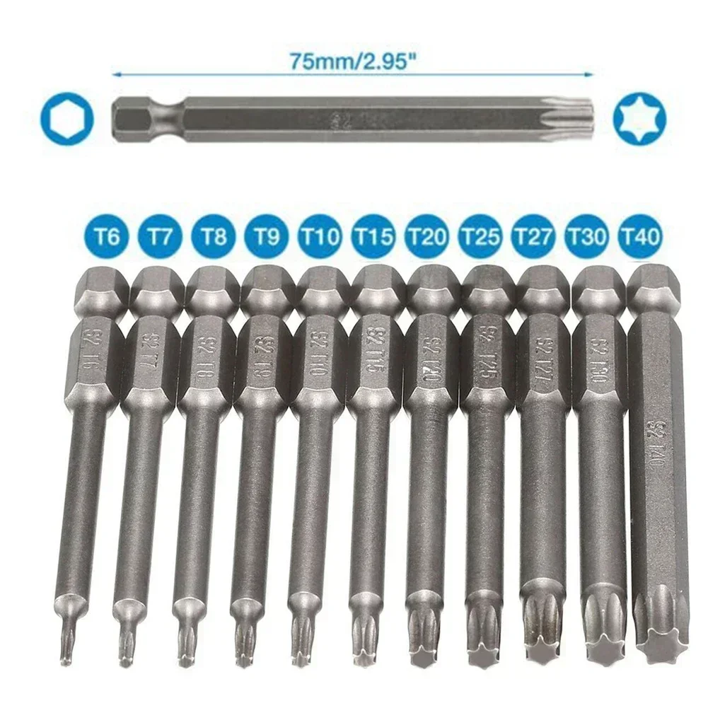 1pc Torx Screwdriver Bit 1/4 Inch Hex Shank Magnetic Screwdrivers Alloy Steel Screw Drivers Drill Bit Hand Tools Solid Screw