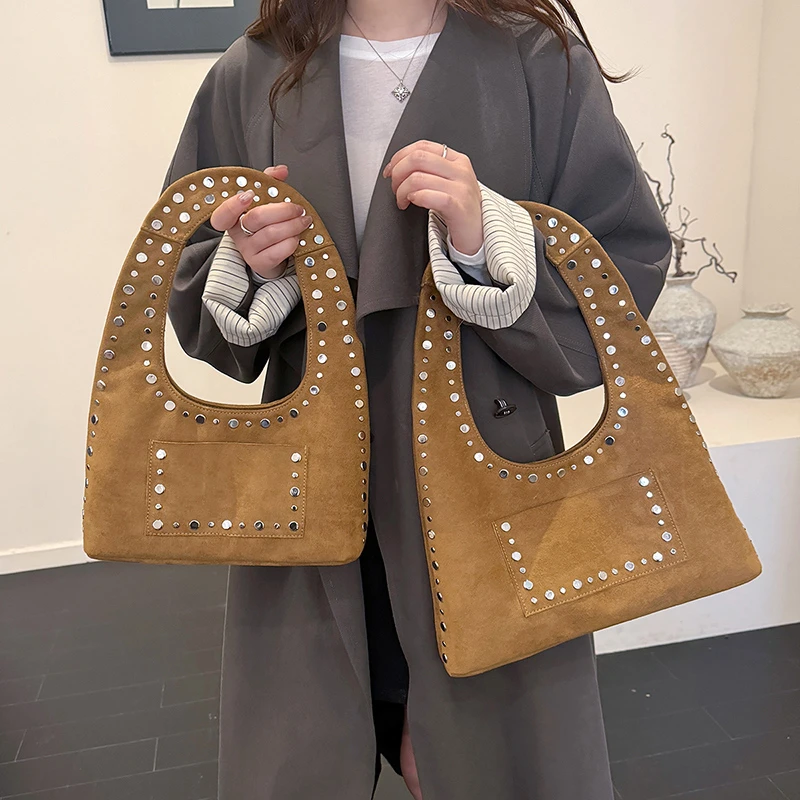 

Декоративная сумка на плечо с заклепками в стиле ретро, модные кошельки с шипами, в стиле панк, мотоциклетная сумка из искусственной кожи под мышками, стиль Майяра