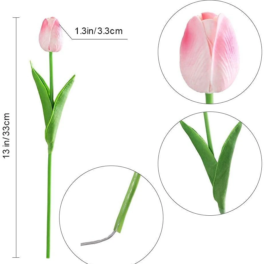 5/10 Stück künstliche Tulpenblumen, 33 cm, künstliche Blumen für Zuhause, Innendekoration, Hochzeit, Brautdekoration, DIY-Vasenzubehör – Detail 6